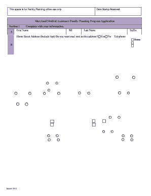 Maryland Medical Assistance Family Planning Application