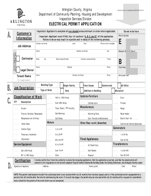 Arlington County Electrical Permit Application