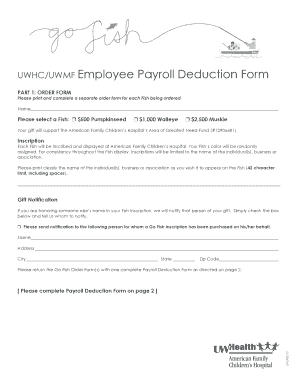 Payroll deduction authorization form template - uwmf payroll