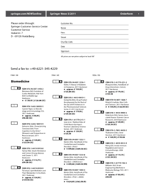 Springer Order Form