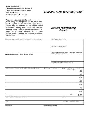 California Apprenticeship Training Fund Contribution Form
