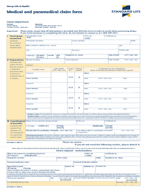 Medical and Paramedical Claim Form