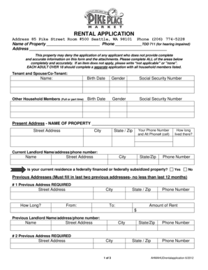 Rental Application Form