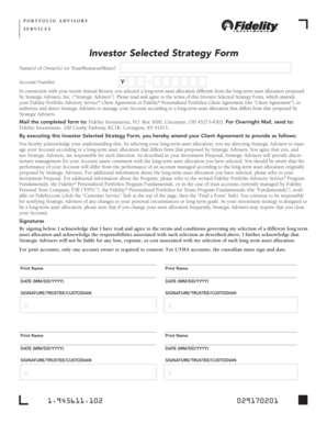 Investor Selected Strategy Form