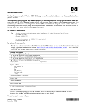 DL380 G5 registraton letter. registration letter