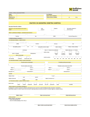 Request for Additional Debit Card