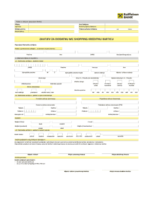 Request for Additional Shopping Credit Card