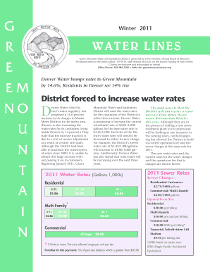 Green Mountain Water and Sanitation District Authorization Form