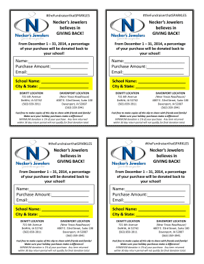 Necker's Jewelers Fundraiser Form