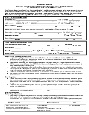 FollowMyHealth Patient Portal Authorization Form