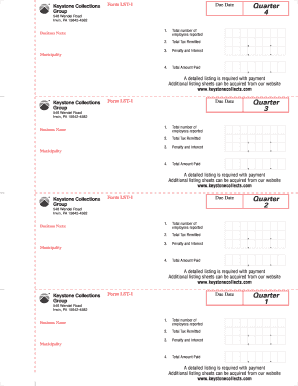 Keystone Collections Form LST-1