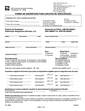 Forma de Inscripción para Grupos de Asegurados