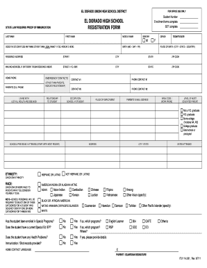 California Student Enrollment Form