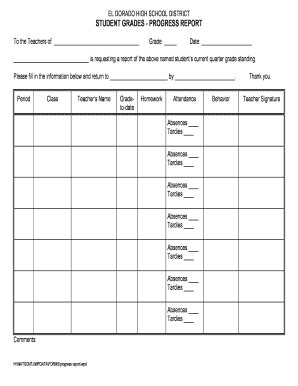 Student Progress Report