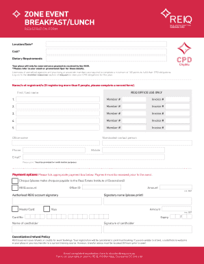 REIQ Event Registration Form