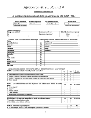 Enquête sur la qualité de la démocratie et de la gouvernance au Burkina Faso