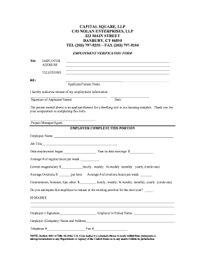 Employment Verification Form