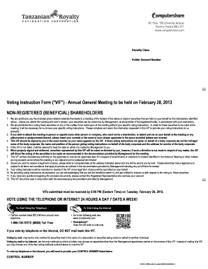 Voting Instruction Form