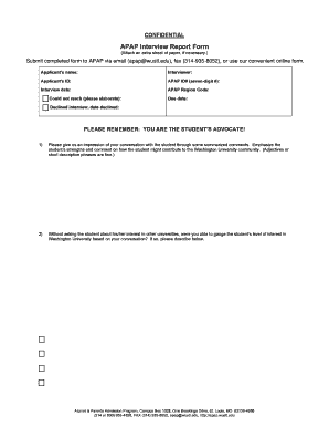 APAP Interview Report Form