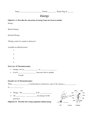 Energy Conversion Worksheet