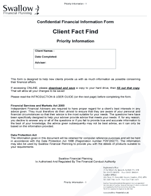 Client Fact Find Form