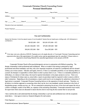Crossroads Christian Church Counseling Intake Form