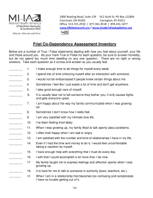Friel Co-Dependency Assessment Inventory