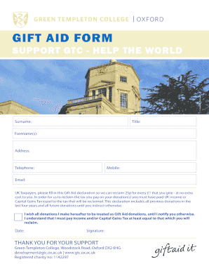 Gift Aid Declaration Form