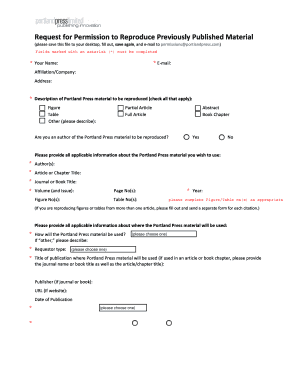 Request for Permission to Reproduce Published Material
