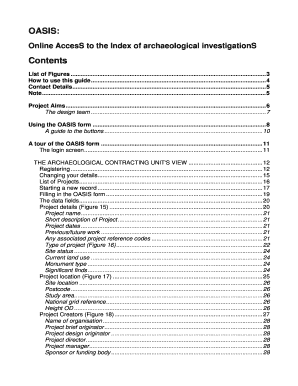 OASIS Archaeological Investigation Form