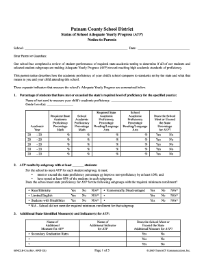 School Adequate Yearly Progress Notice to Parents