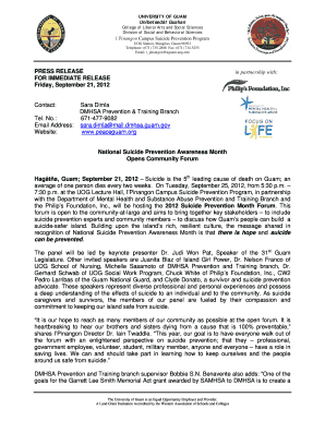 Press release format pdf - PRESS RELEASE FOR IMMEDIATE RELEASE ... - Peace Guam - peaceguam