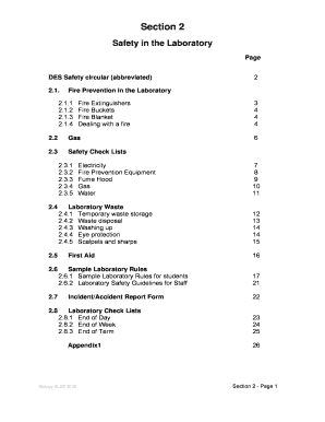 DES Safety Circular for School Laboratories