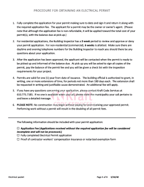 Electrical Permit Application