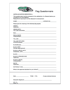 Australian Karting Association Flag Questionnaire