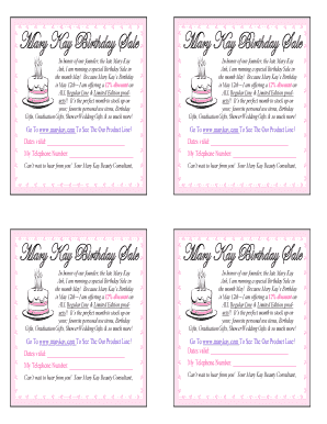 Mary Kay Birthday Sale Flyer