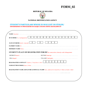 Rwanda Student ID Replacement Form