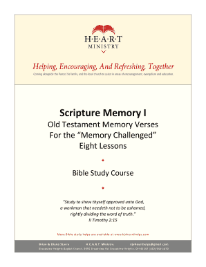 Old Testament Memory Verses Bible Study Course