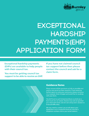 Exceptional Hardship Payment Application Form