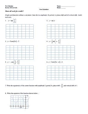 Pre Calculus Review 4B Worksheet