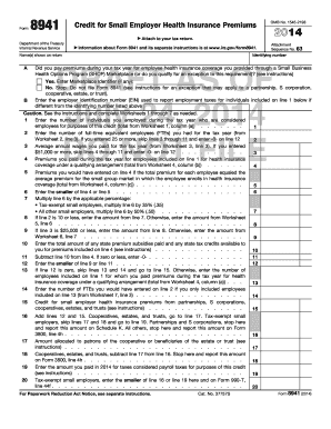 IRS Form 8941 Credit for Small Employer Health Insurance Premiums