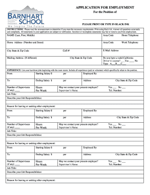 Application for Employment