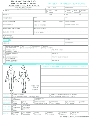 Patient Health Condition Form