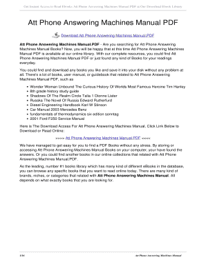 Fillable Online erikaschickel Att Phone Answering Machines Manual PDF ...