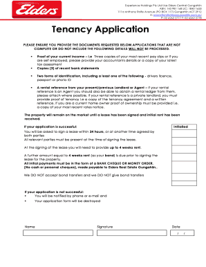 Australian Tenancy Application Form