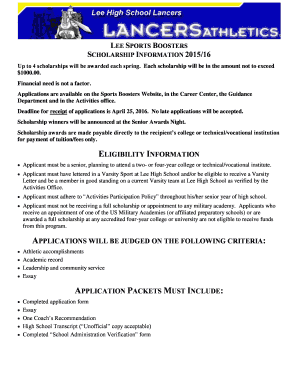 Travel itinerary template - Senior Athletic Sports Booster Scholarship - Lee High - lancersathletics