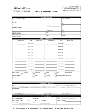 Service agreement bformb - GIS