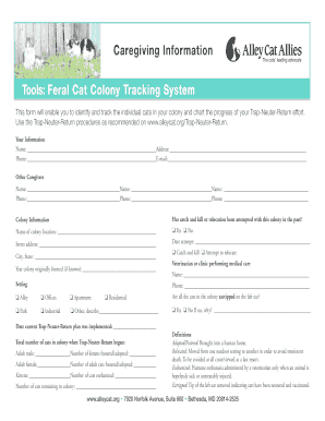 Feral Cat Colony Tracking Form