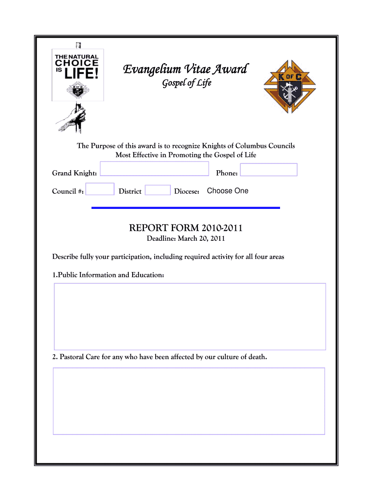 Evangelium Vitae Award - Kansas State Council Preview on Page 1