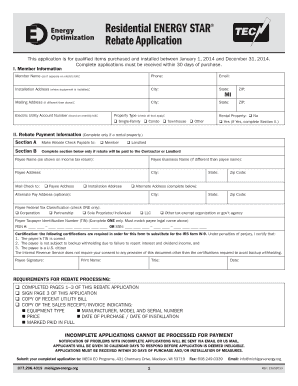 Residential ENERGY STAR Rebate Application